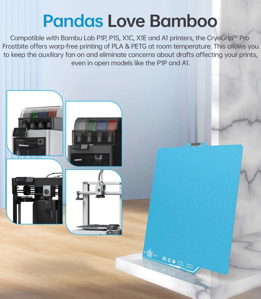 BIGTREETECH Panda Build Plate For Bambu Lab P1 A1 X1 A1 Mini Sheet Spring Steel CryoGrip Pro Cool Plate PEI PEO PET Honeycomb