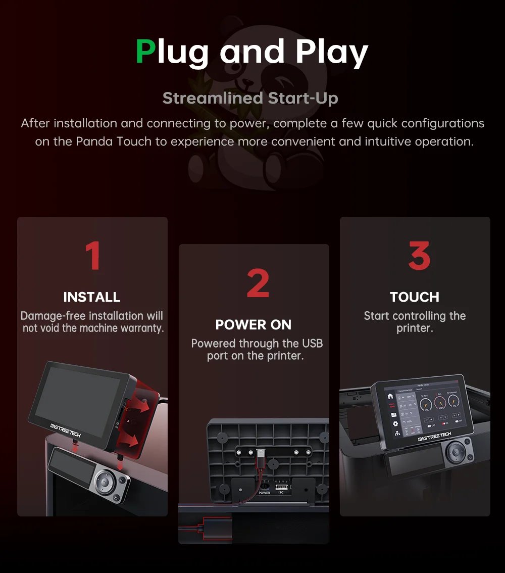 BIGTREETECH Panda Touch 5 Inch Touch Screen Multi-Printer Wireless Control Upgrade For Bambu Lab X1 P1 BambuLab A1 3D Printer