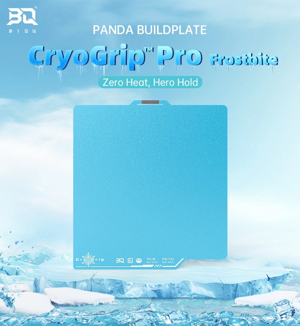 BIGTREETECH Panda Build Plate CryoGrip Pro Cool Plate CryoGrip Sheet Spring Steel Upgrade For Bambu Lab P1P P1S X1C X1E A1 257MM