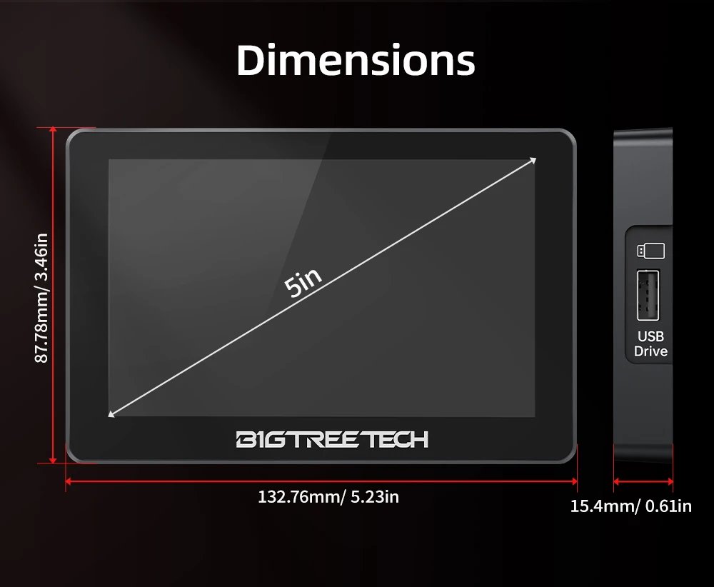 BIGTREETECH K-TOUCH 5 Inch Touch Screen Wireless Control Klipper Printers Upgrade For Voron 2.4 Creality K1 Ender 3 V1 VzBot