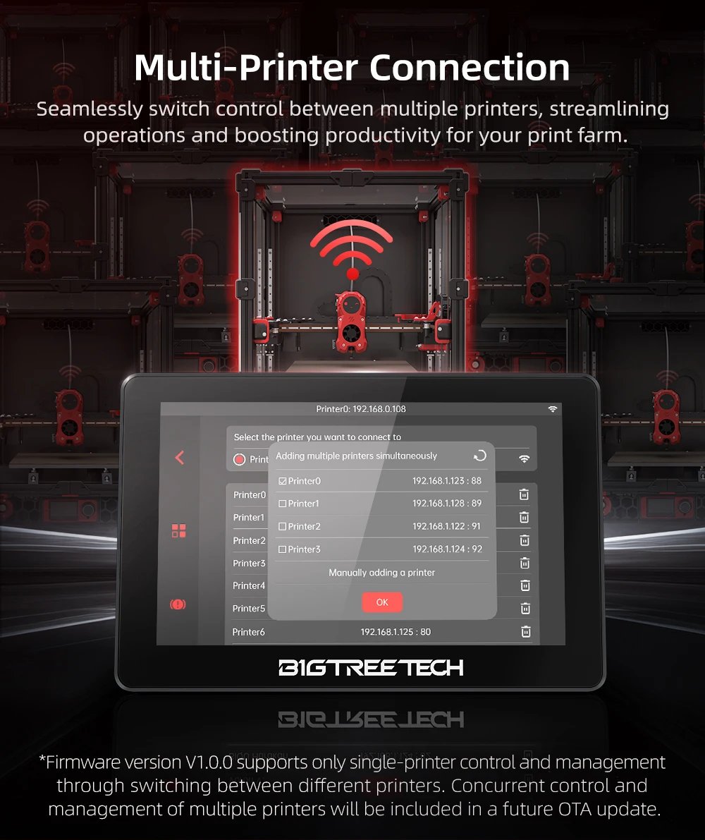 BIGTREETECH K-TOUCH 5 Inch Touch Screen Wireless Control Klipper Printers Upgrade For Voron 2.4 Creality K1 Ender 3 V1 VzBot
