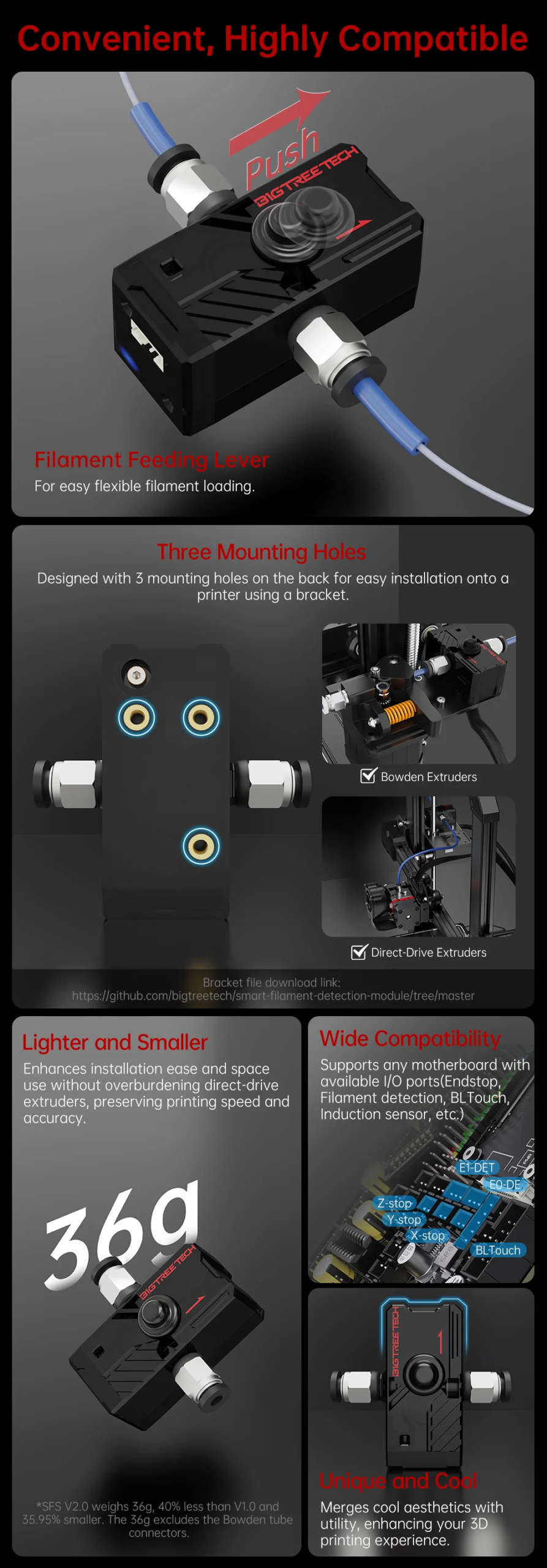 BIGTREETECH BTT SFS V2.0 Smart Filament Sensor Break Detection Module 3D Printer Parts For Voron 2.4 Ender3 MKS GenL Motherboard