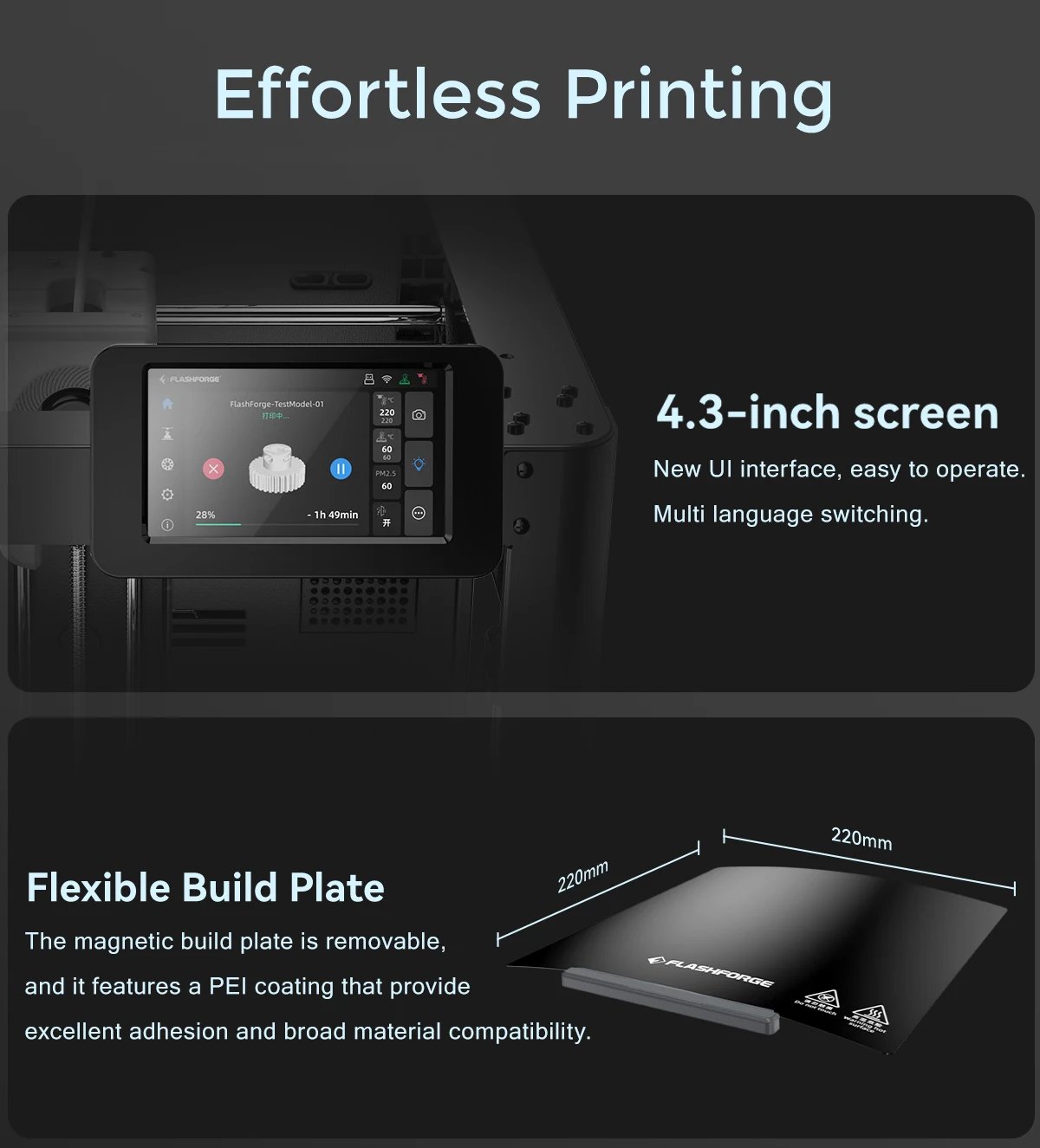 Flashforge Adventurer 5M Speedy 3D Printer 600mm/s High Speed Printing Auto leveling CoreXY Structure Direct Extruder