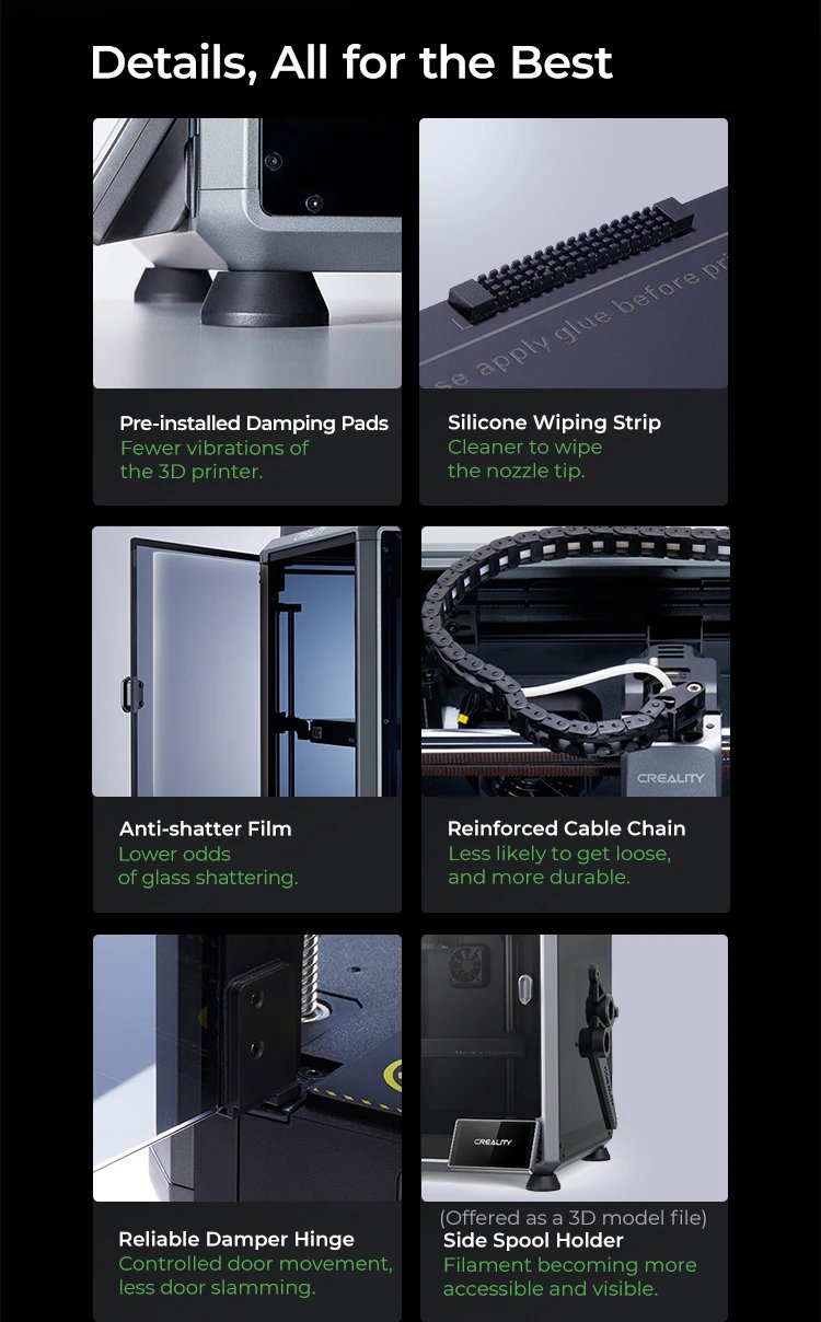 Creality K1C 3D Printer 600mm/s Auto Leveling Robust Direct Extruder Tri-High Speed Printing Upgrade K1 with AI Camera Printer