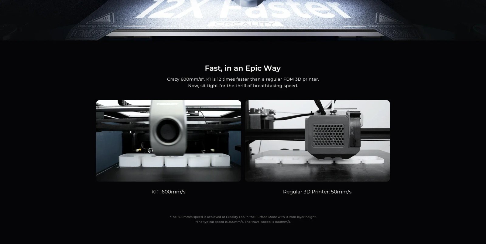 Creality k1/K1MAX /K1C 3D Printer Max. 32MM³/S Flow Hotend Printing Speed 600MM /S Dual-gear Direct Drive Extruder