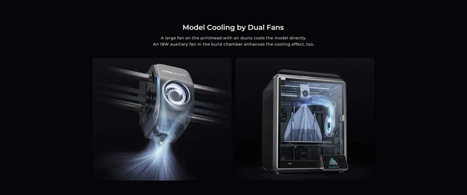 Creality k1/K1MAX /K1C 3D Printer Max. 32MM³/S Flow Hotend Printing Speed 600MM /S Dual-gear Direct Drive Extruder