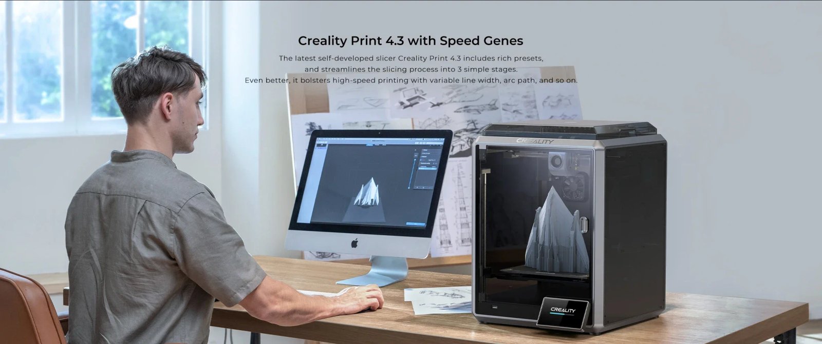 Creality k1/K1MAX /K1C 3D Printer Max. 32MM³/S Flow Hotend Printing Speed 600MM /S Dual-gear Direct Drive Extruder