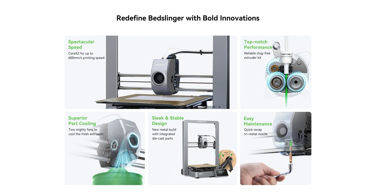 Creality 3D Ender-3 V3 CoreXZ 3D Printer 600mm/S Speed Direct Extruder Auto-Leveling Dual Stable All-Metal Build Self-Check