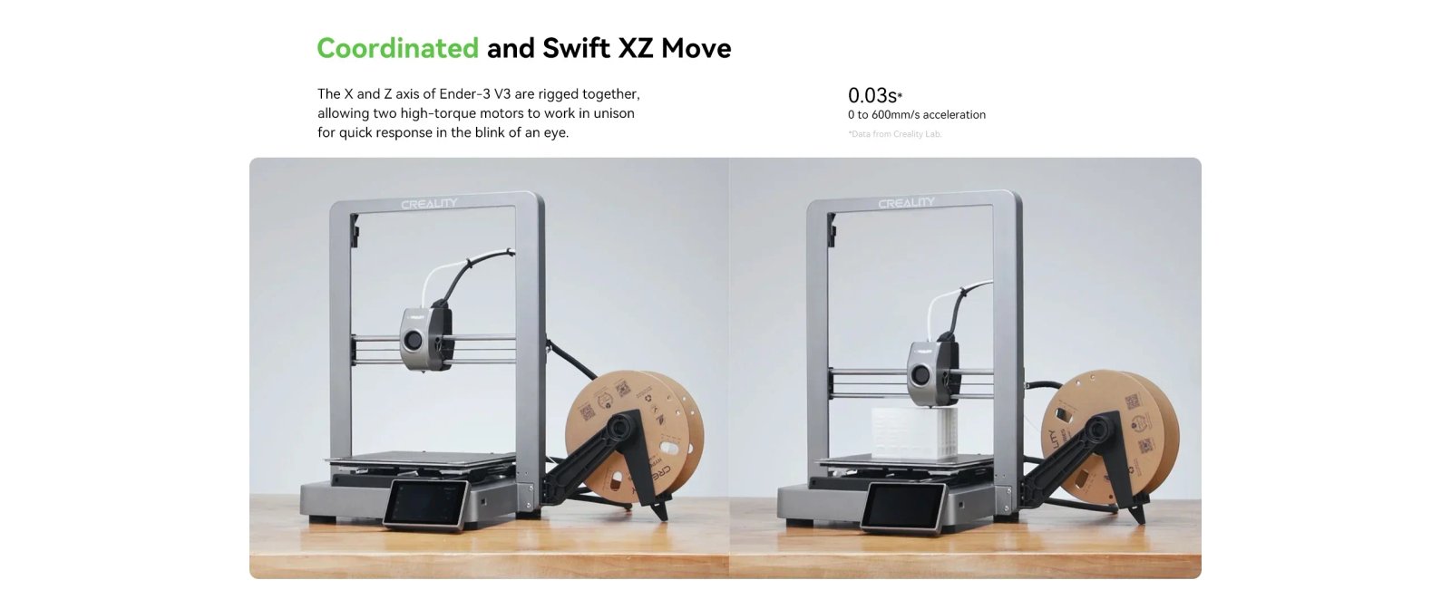 Creality 3D Ender-3 V3 CoreXZ 3D Printer 600mm/S Speed Direct Extruder Auto-Leveling Dual Stable All-Metal Build Self-Check