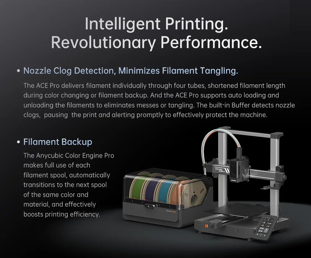 Anycubic Kobra 3 Combo 3D Printer Multi-Color 3D Printer 4 Colors Max 600mm/s Printing Speed Keep Filament Dry 3D Printer