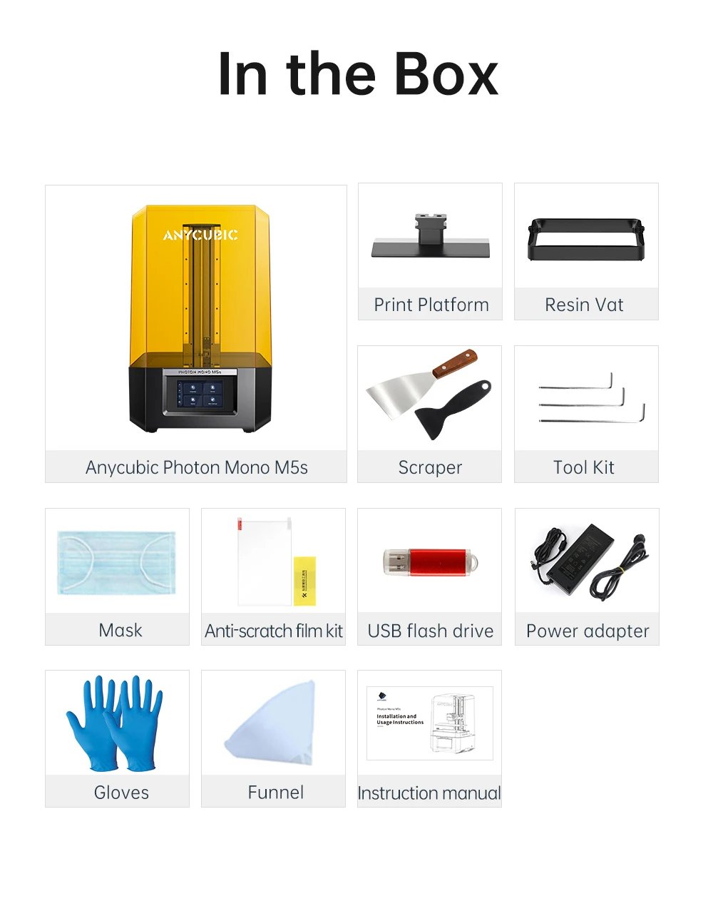 ANYCUBIC Photon Mono M5s 12K Resin 3D Printer 10.1 Inch UV LCD 3D Printer Leveling-Free 3D Printing and Wash and Cure 3 Station