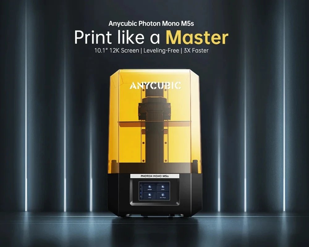 ANYCUBIC Photon Mono M5s 12K Resin 3D Printer 10.1 Inch UV LCD 3D Printer Leveling-Free 3D Printing and Wash and Cure 3 Station