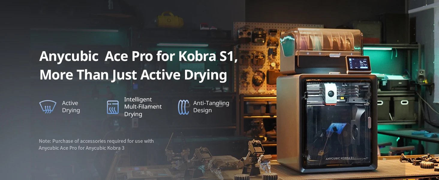 Anycubic Kobra S1 Combo 3D Printer Auto Leveling Fast Reliable User-Friendly S1C Desktop Multi-Color Precision Rapid Printing