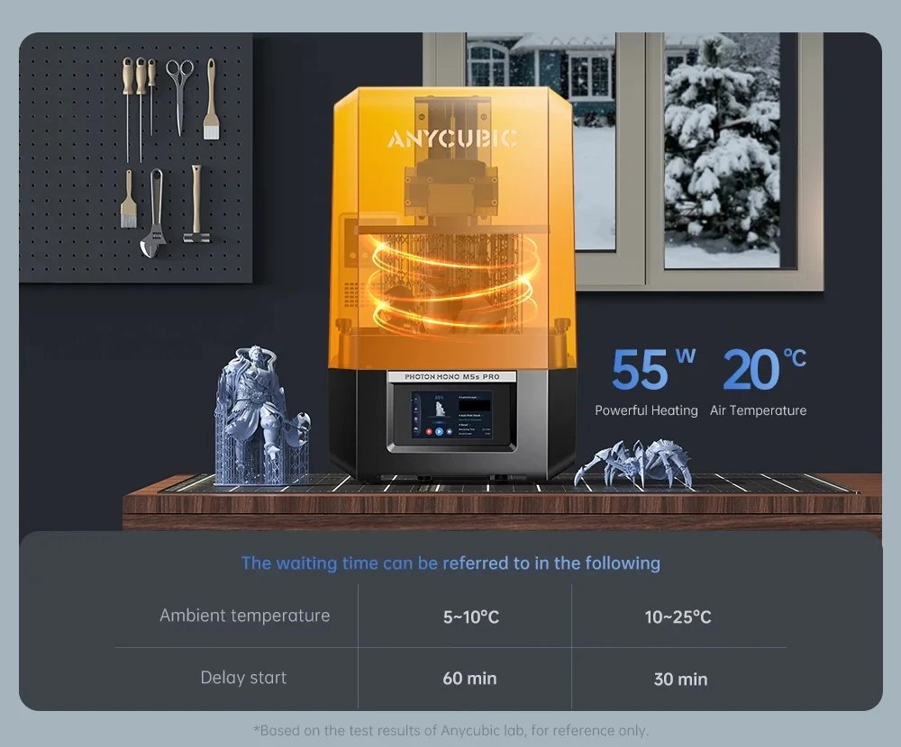 ANYCUBIC Photon Mono M5s Pro 10.1'' 14K HD Mono LCD Leveling-free 3X High Speed Resin 3D Printer Printing Size 218*123*200mm