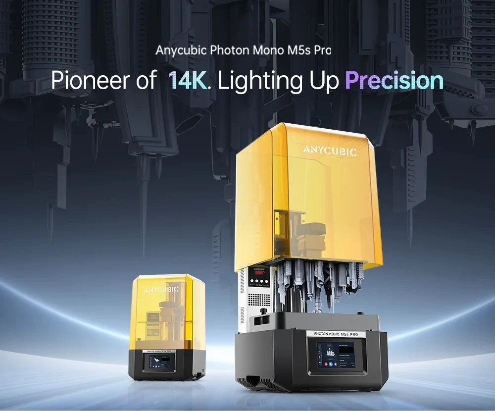 ANYCUBIC Photon Mono M5s Pro 10.1'' 14K HD Mono LCD Leveling-free 3X High Speed Resin 3D Printer Printing Size 218*123*200mm