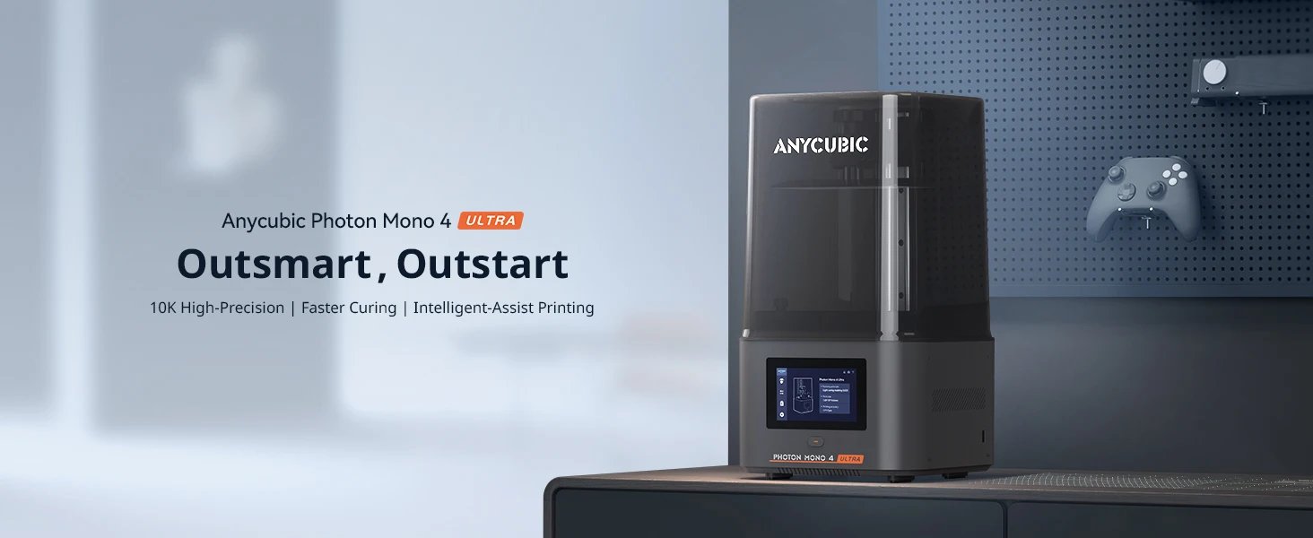 ANYCUBIC Photon Mono 4 Ultra 10K Resin 3D Printer 7'' HD Mono Screen with COB Light Source 120mm/h Fast Printing and Wash 3.0