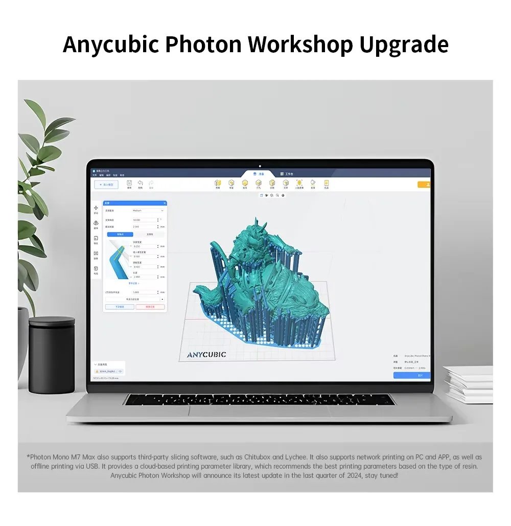 ANYCUBIC Photon Mono M7 Max 7K Resin Mono LCD 3D Printer 14.7L Ultra-Large Print Volume LCD Resin 3D Printer COB+ Light Source