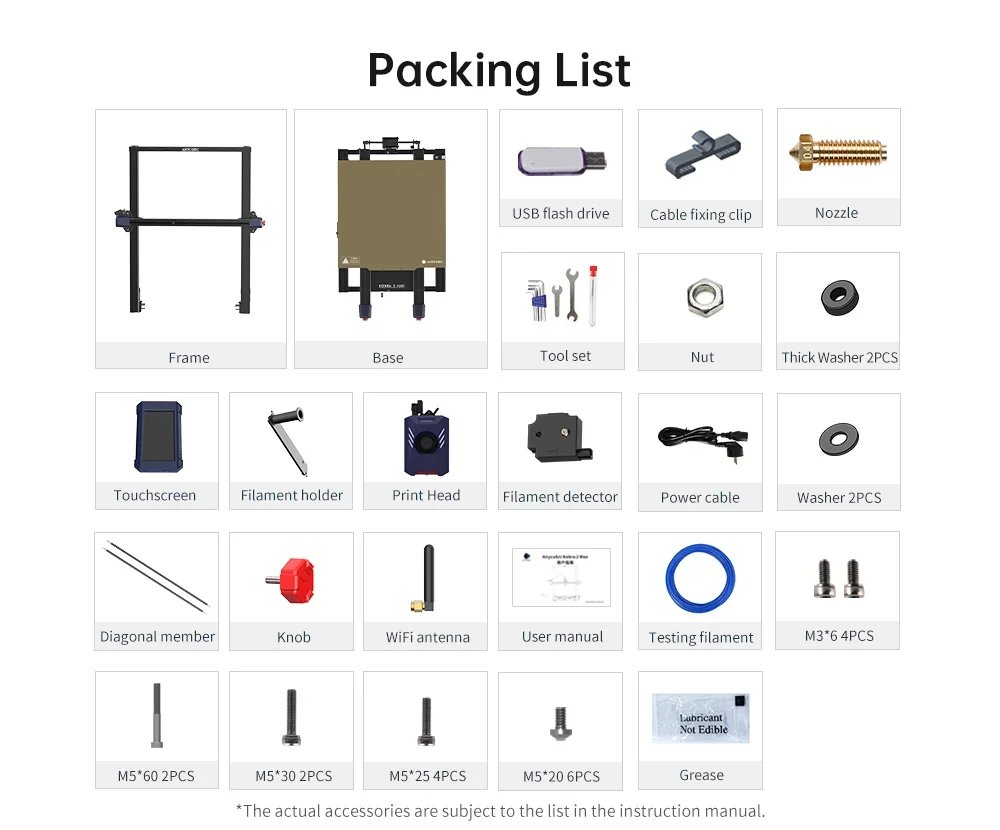 Anycubic Kobra 2 Max 3D Printer 420x420x500mm Speed 500mm/s Support Remote Control and APP Auto Leveling Printing Platform Anycubic Kobra 2 Max 3D Printer 420x420x500mm Speed 500mm/s Support Remote Control and APP Auto Leveling Printing Platform