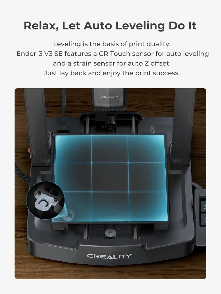 Creality Ender 3 V3 SE 3D Printer 250mm/s Printing Speed Sprite Direct Extruder Dual Z-Axis IU Display CR Touch Auto Leveling