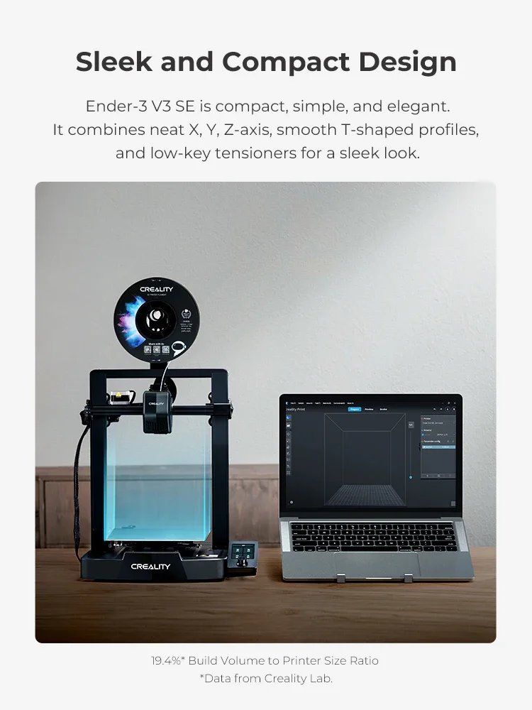 Creality Ender 3 V3 SE 3D Printer 250mm/s Printing Speed Sprite Direct Extruder Dual Z-Axis IU Display CR Touch Auto Leveling
