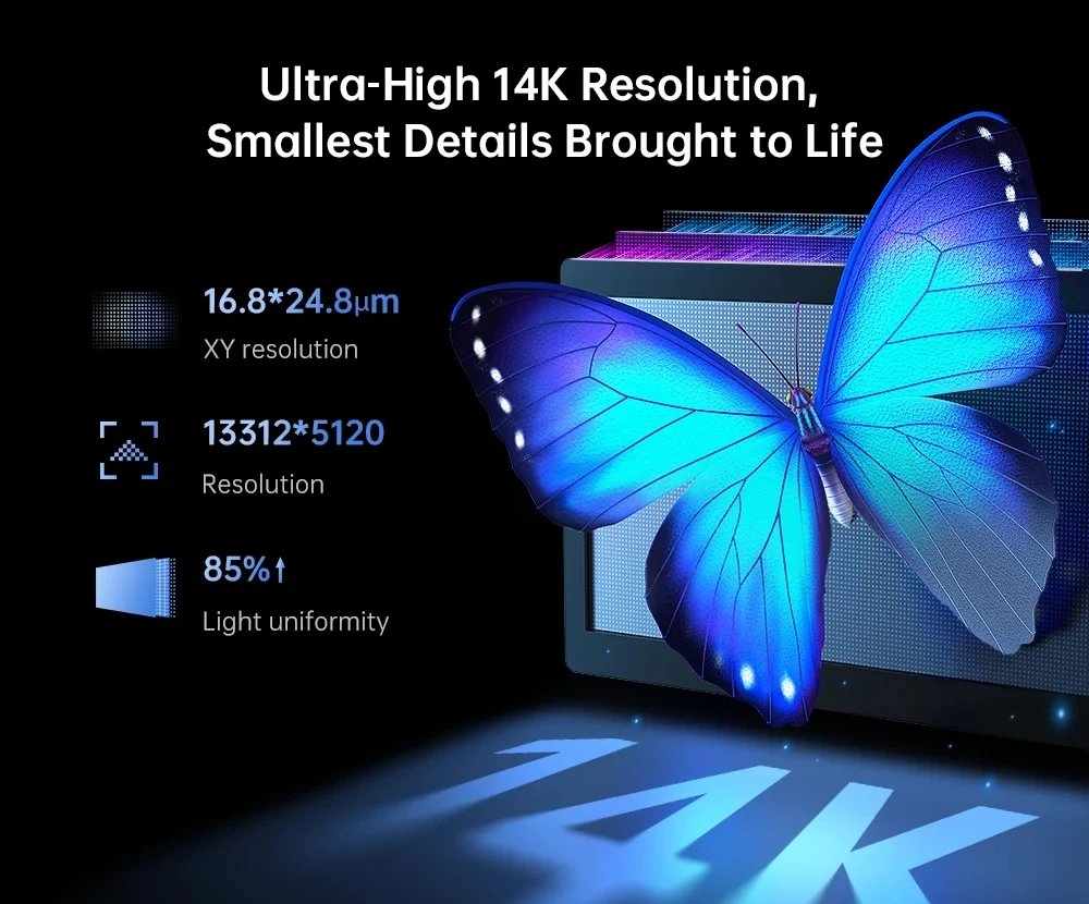 Anycubic Photon Mono M5s Pro Resin 3D Printer 10.1'' 14K HD Mono LCD 3X High Speed Printing 3d Printer size 200x223x126mm