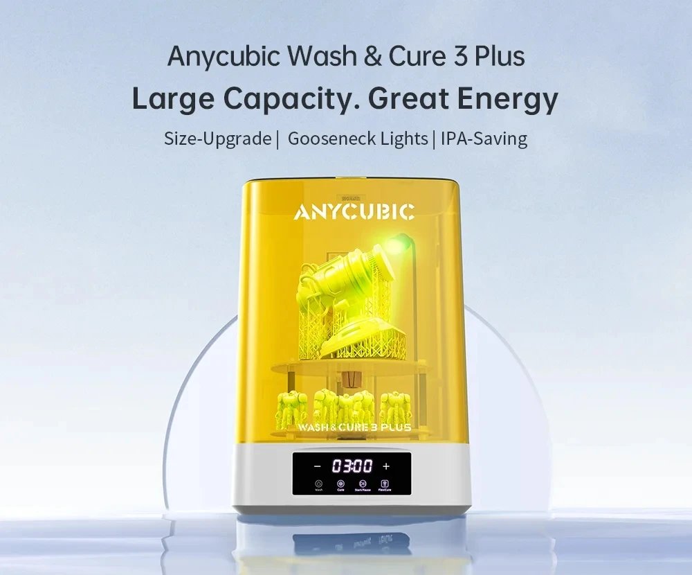 ANYCUBIC Wash & Cure 3 Plus Wassen die 2 in 1 Machine voor Photon Mono M 5s Saturn LCD/SLA/DLP 3D Printer 3D Drukmodellen