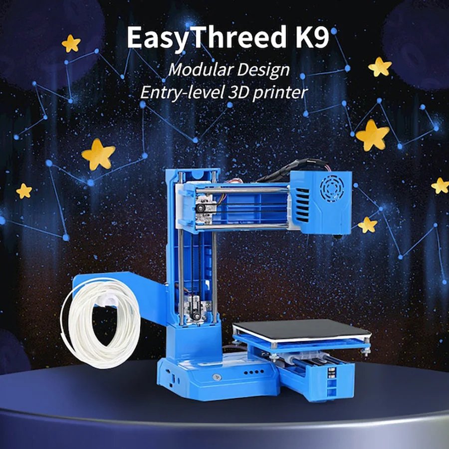 EasyThreed K9 Mini 3D Printer Easy to Use Entry Level Gift 3D Printer FDM TPU PLA Filament 1.75mm Black
