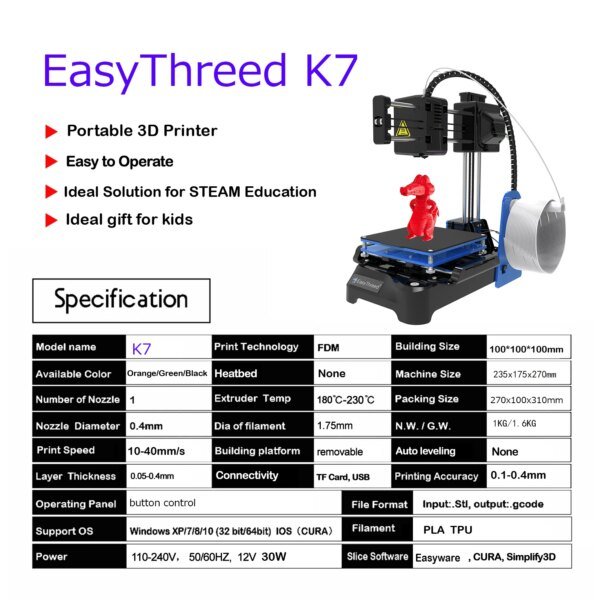 EasyThreed K7  Mini 3D Printer