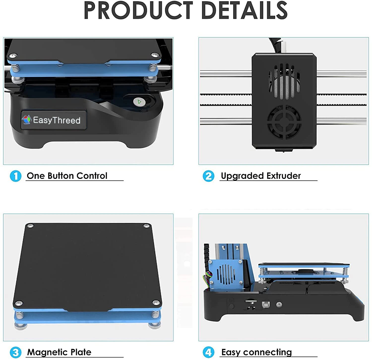 EasyThreed K7 Mini 3D Printer Easy to Use Entry Level Toy Gift 3D Printer FDM TPU PLA Filament 1.75mm Black