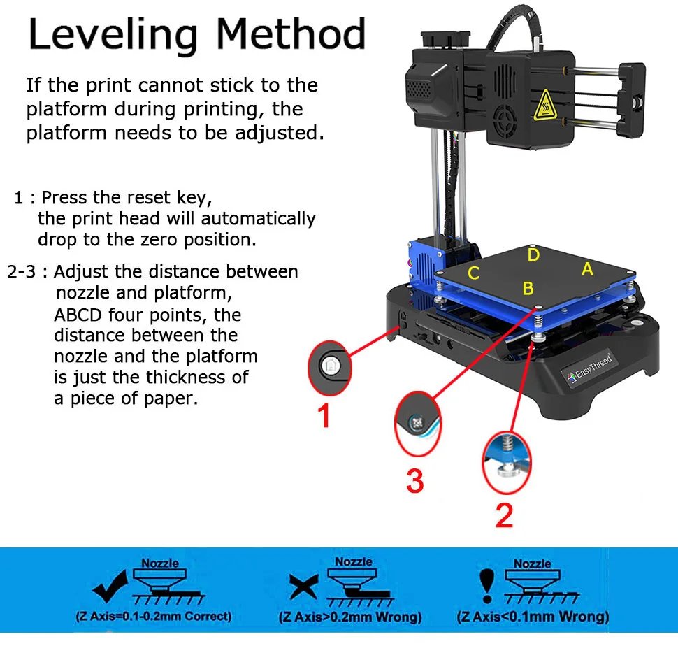 EasyThreed K7 Mini 3D Printer Easy to Use Entry Level Toy Gift 3D Printer FDM TPU PLA Filament 1.75mm Black