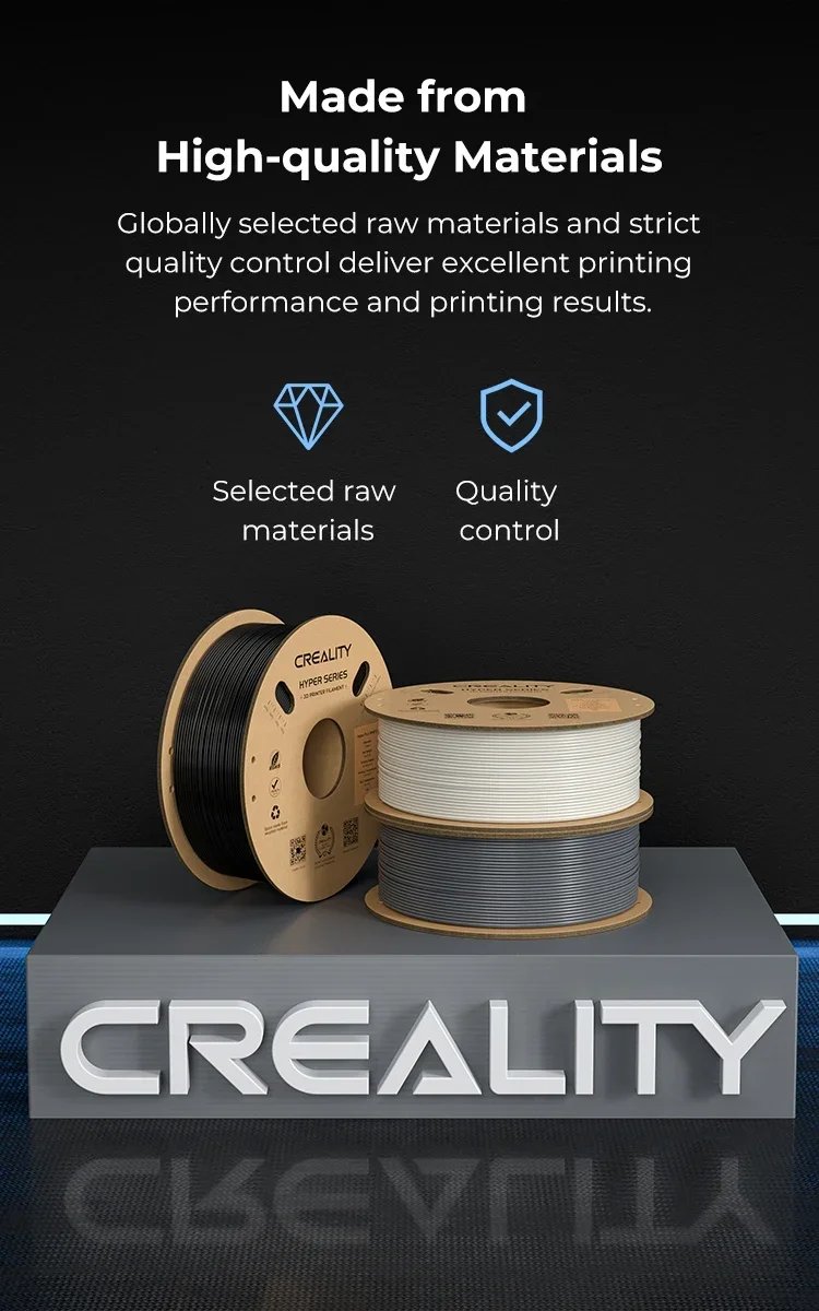 Creality Hyper ABS Filament 1.75mm 3D Printer Filament ABS Designed for High Speed 350mm/s 1kg(2.2lbs)/Spool