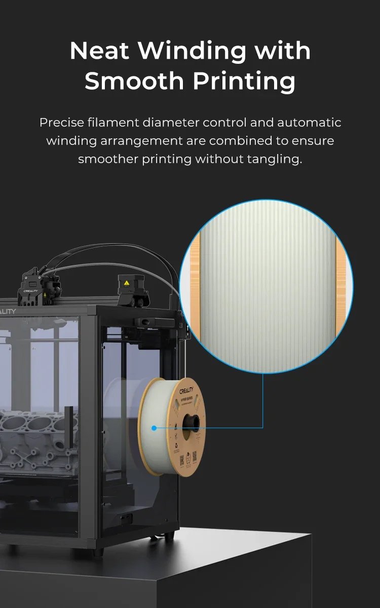 Creality 3D PLA Filament 1.75mm Hyper PLA High Speed 30-600mm/s 3D Printer Filament 1KG Spool PLA Fit Most 3D Printers