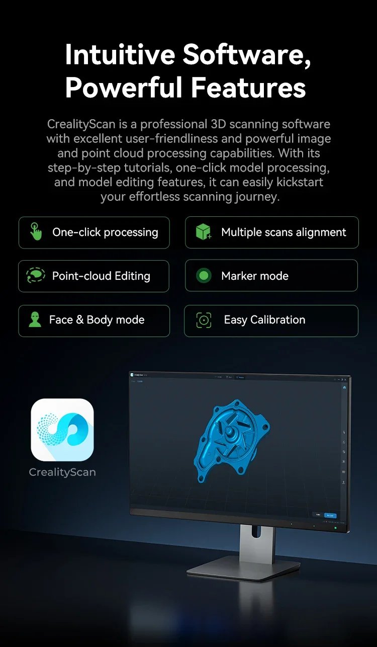 Creality CR-Scan Otter Handheld 3D Scanner 0.02mm Accuracy High-precision All-in-one 3D Scanner