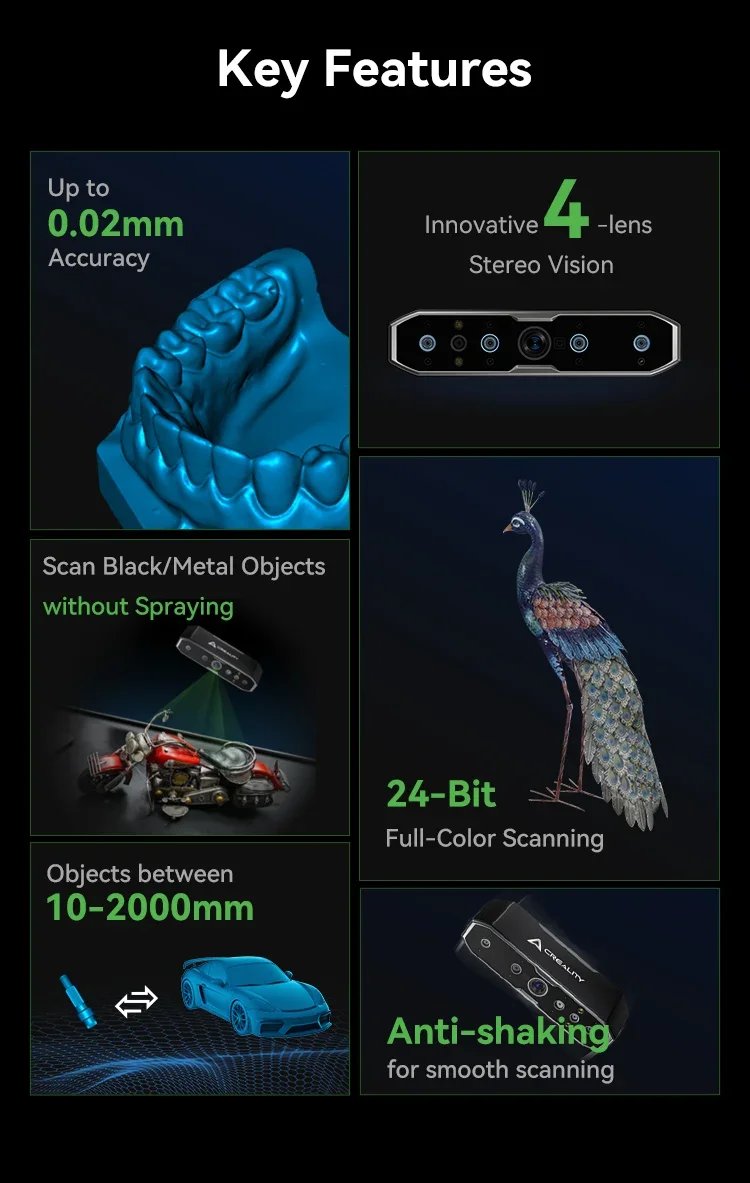 Creality CR-Scan Otter Handheld 3D Scanner 0.02mm Accuracy High-precision All-in-one 3D Scanner