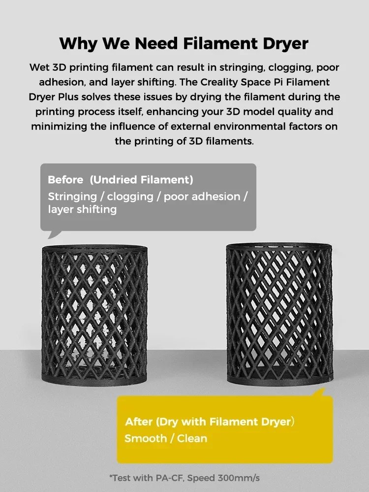 New Creality Space Pi Filament Dryer Plus 160W Upgraded Two Rolls Capacity Double Drying Two Rollscapacity for 2KG Filament