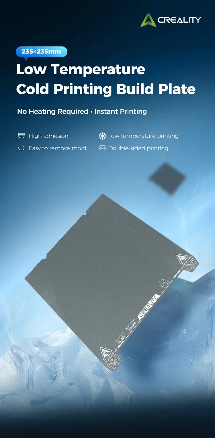Creality 10~30℃ Low Temperature Cold Printing Build Plate Double-sided 3D Printing Platform Board 235x235mm/315x310mm