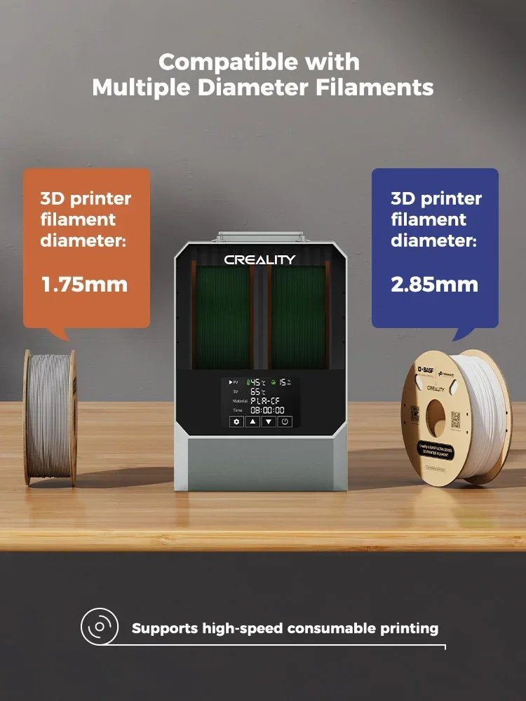 2024 New Creality Space Pi Filament Dryer Plus 160W Two Rolls Capacity Double Drying Two Rollscapacity for 2KG Filament