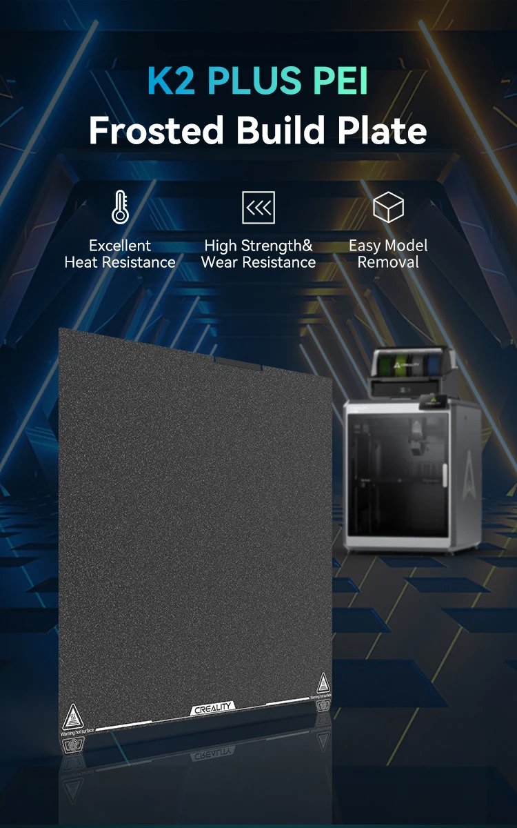 Creality K2 Plus PEI Frosted Build Plate 370x370mm PEI Powder Coating K2 Plus Printing Platform 3D Printer Accessories