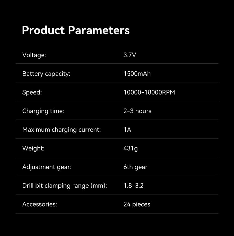 Creality 3.7V Cordless Handheld Rotary Tool Kit 6 Variable Speeds Multi-functional Post-processing for Printed Models