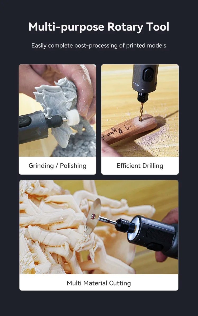 Creality 3.7V Cordless Handheld Rotary Tool Kit 6 Variable Speeds Multi-functional Post-processing for Printed Models