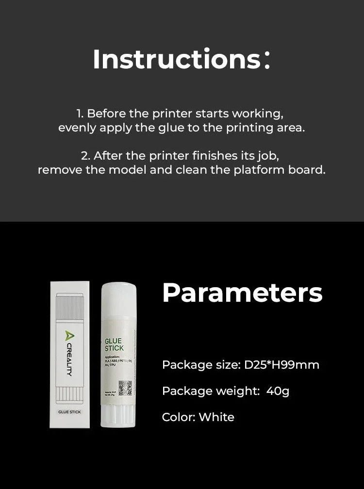 Creality Maintenance Kit 3pc Set Glue Stick for Build Plate+Thermal Grease+Lubricant Grease Official Original Quality