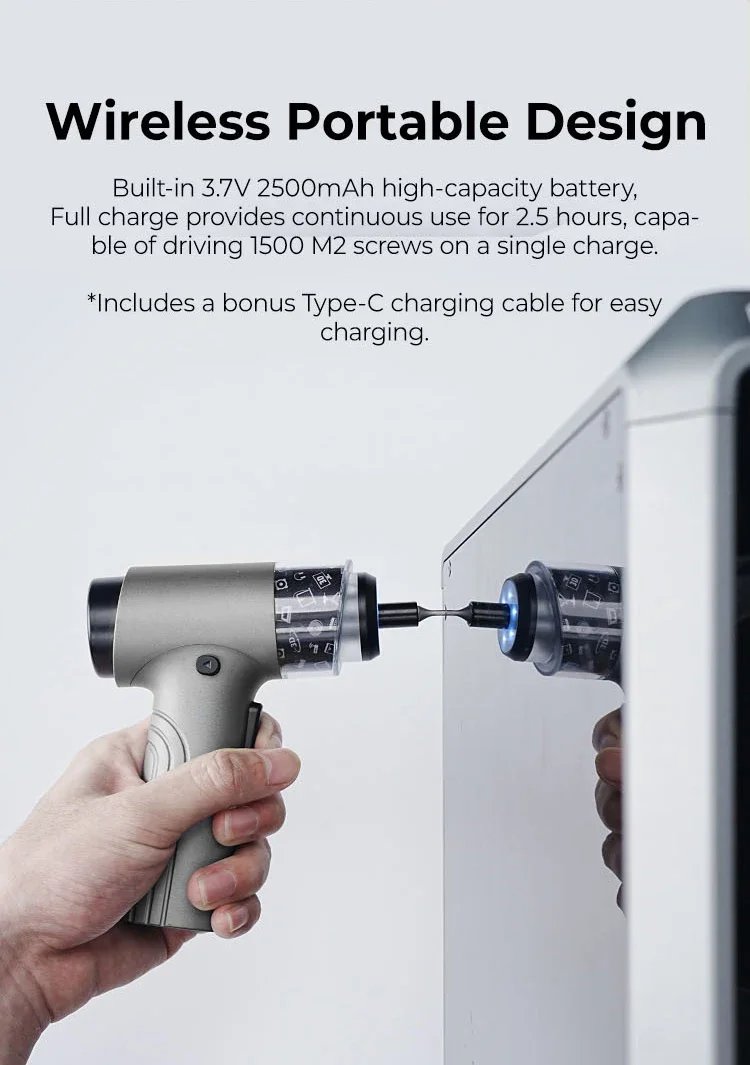 Creality Official Cordless Electric Screwdriver Circular LED Light 32 Pcs CRV Steel Screwdriver Bits 5N.m Torque 7-speed Knob