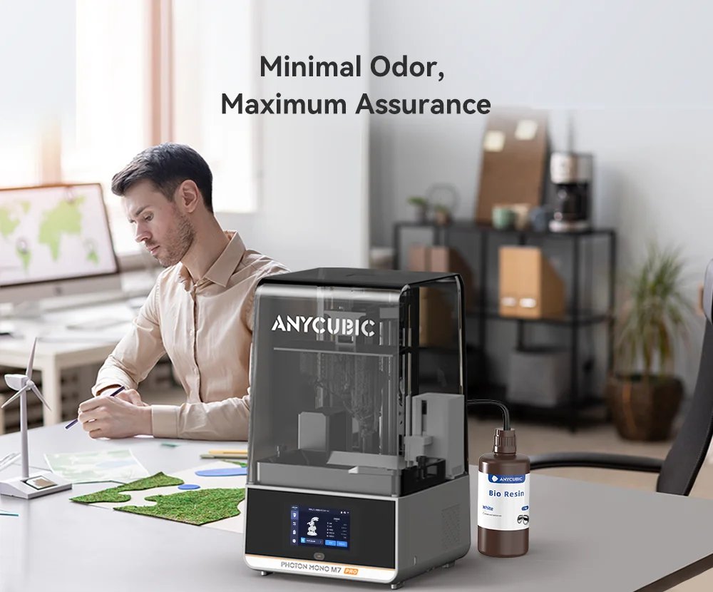 Anycubic Bio Resin 3D Printing Materials 405nm Photosensitive Polyresin Low Irritation Low Odor for LCD 3D Printer