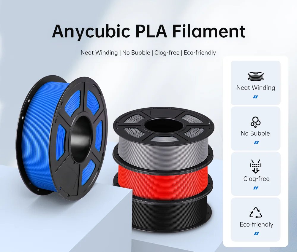 ANYCUBIC PLA Filament 1KG 1.75mm for FDM 3D Printer Kobra Series Milti-Colors Optional Plastic Consumables Material for Printing ANYCUBIC PLA Filament 1KG 1.75mm for FDM 3D Printer Kobra Series Milti-Colors Optional Plastic Consumables Material for Printing