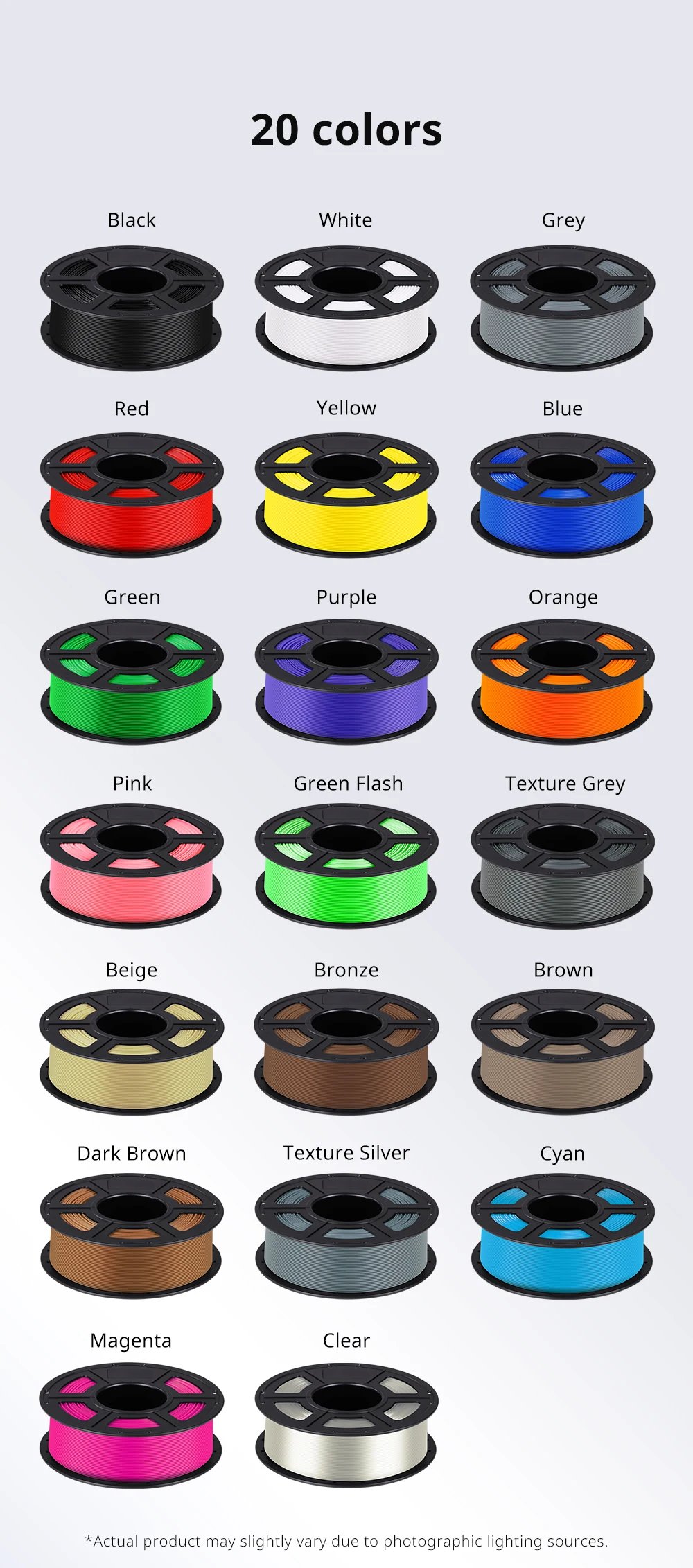ANYCUBIC PLA Filament 1KG 1.75mm for FDM 3D Printer Kobra Series Milti-Colors Optional Plastic Consumables Material for Printing ANYCUBIC PLA Filament 1KG 1.75mm for FDM 3D Printer Kobra Series Milti-Colors Optional Plastic Consumables Material for Printing