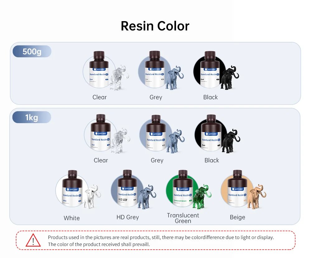 ANYCUBIC Standard Resin V2 405 nm UV Resin For LCD 3D Printer Quick Curing Liquid Printing Materials For Photon Mono 2 X 6Ks