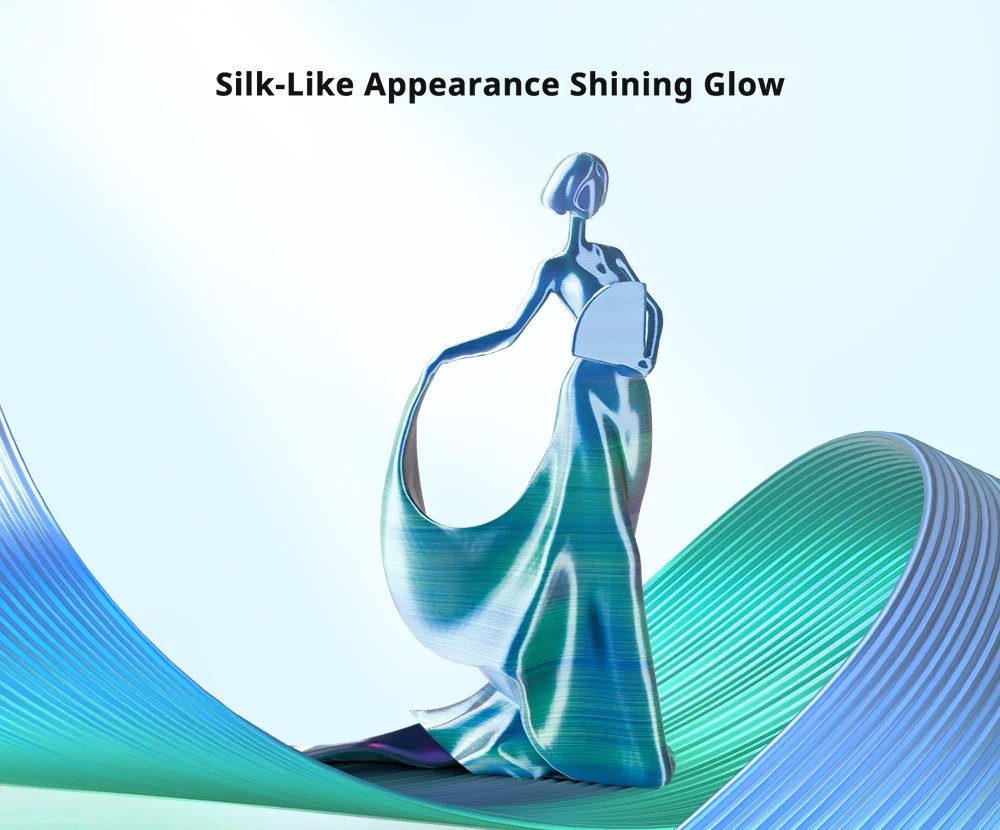 ANYCUBIC Silk PLA Dual-Color Tri-Color 1KG 1.75mm PLA Filament For FDM 3D Printer Shine Bright Multicolor 3D Printing Materials