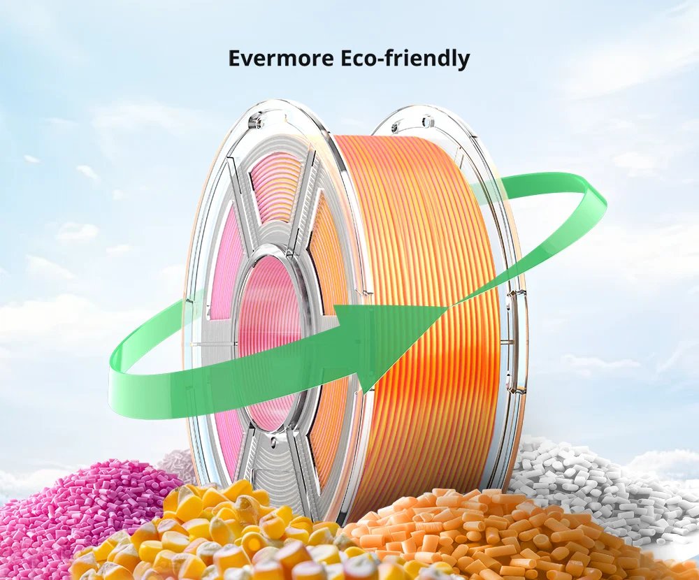 ANYCUBIC Silk PLA Dual-Color Tri-Color 1KG 1.75mm PLA Filament For FDM 3D Printer Shine Bright Multicolor 3D Printing Materials