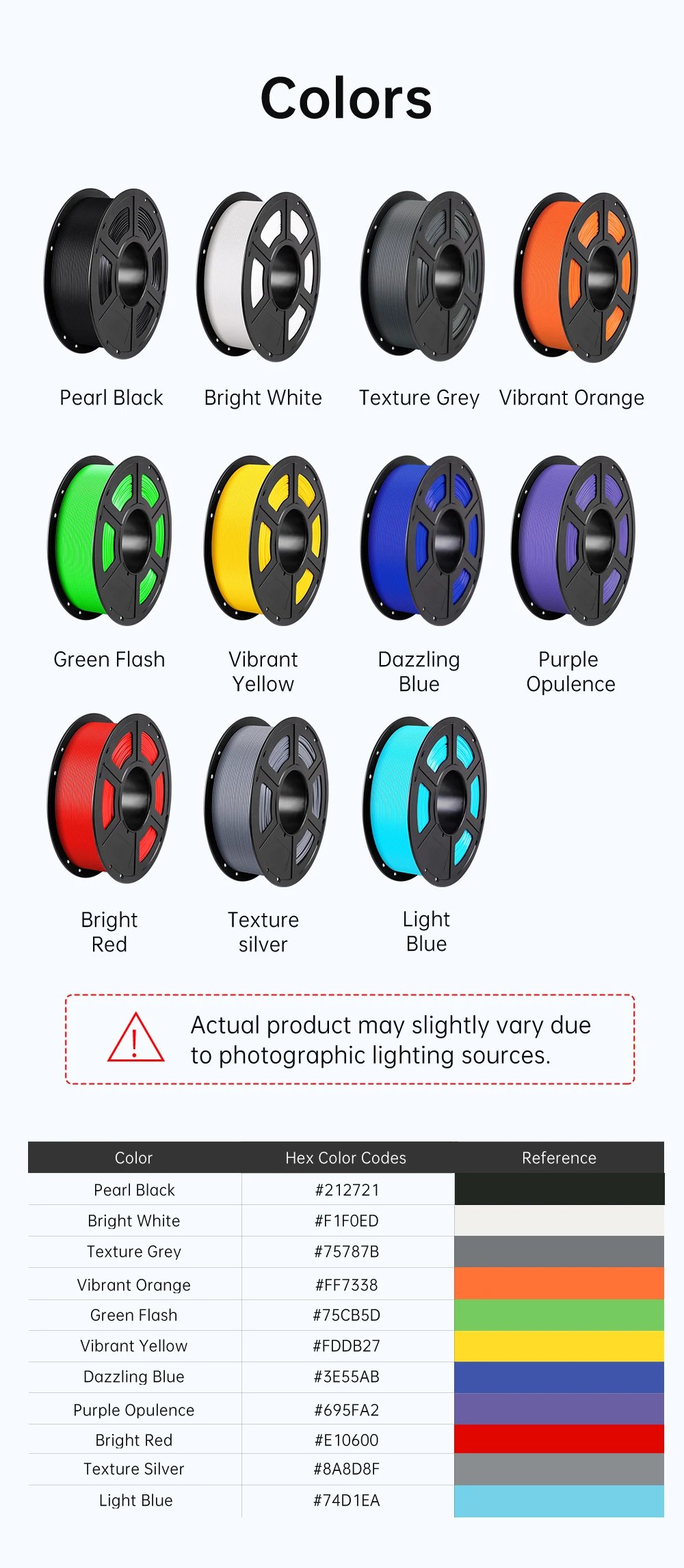 ANYCUBIC 1.75mm PLA+ 3D Printer Filament 1KG/Roll High Precision Pla Plus 3D Printing Material Plastic Rubber Consumables