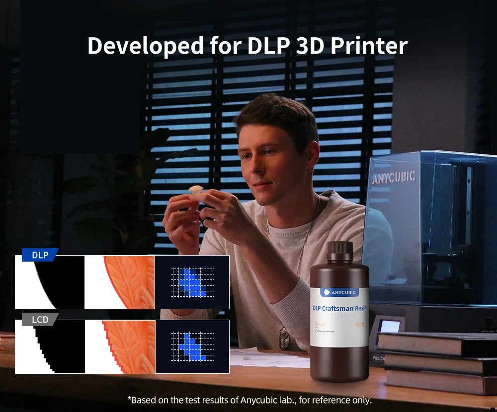 Anycubic DLP Craftsman Resin High Accuracy Resin Ceramic Powder For 3D Printer Photon D2 Mono X 6K 3D Printing Material Anycubic DLP Craftsman Resin High Accuracy Resin Ceramic Powder For 3D Printer Photon D2 Mono X 6K 3D Printing Material